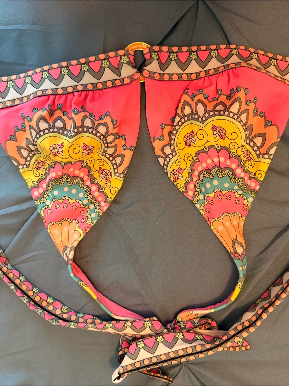 Victoria's Secret Pink and Yellow Mandala Triangle Bikini Top